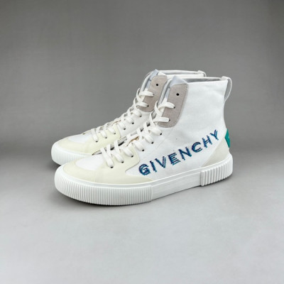 지방시 남성 하이탑 화이트 스니커즈 - Givenchy Mens White Sneakers - giv0919x