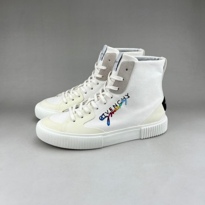 지방시 남성 하이탑 화이트 스니커즈 - Givenchy Mens White Sneakers - giv0920x