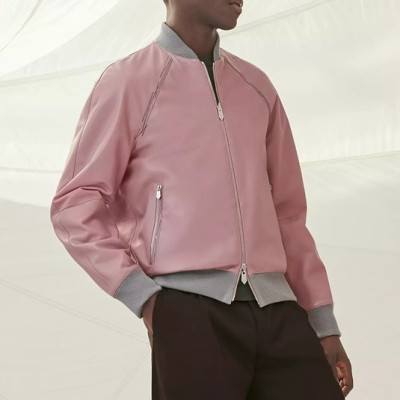 에르메스 남성 핑크 가죽 자켓 - Hermes Mens Pink  Jackets - her0916x