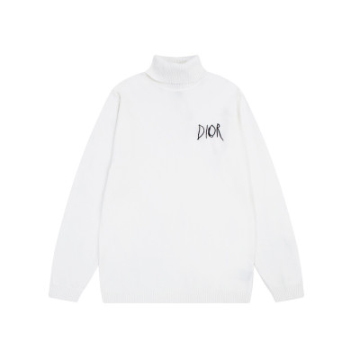 디올 남성 화이트 터틀넥 스웨터 - Dior Mens White Sweaters - di07x