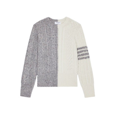 톰브라운 남성 그레이 크루넥 니트 - ThomBrowne Mens Gray Knits - th02x