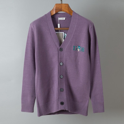 디올 남성 퍼플 브이넥 가디건 - Dior Mens Purple Cardigan - di13x