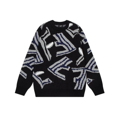 펜디 남성 블랙 크루넥 니트 - Fendi Mens Black Sweaters - fe05x