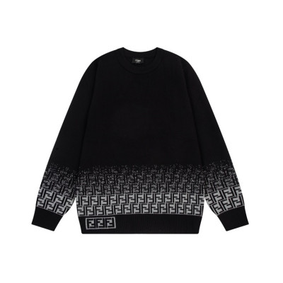 펜디 남성 블랙 크루넥 니트 - Fendi Mens Black Sweaters - fe07x