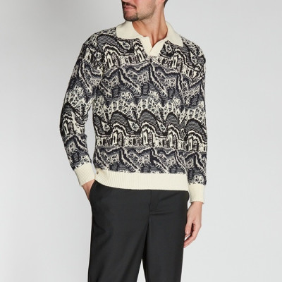 디올 남성 블랙 폴로 스웨터 - Dior Mens Black Sweaters - di20x