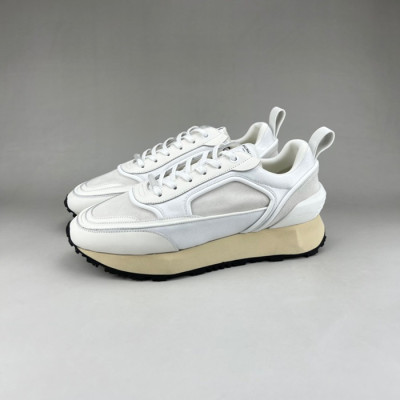 발망 남성 트렌디 화이트 스니커즈 - Balmain Mens White Sneakers - bam0180x