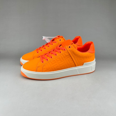 발망 남성 트렌디 오렌지 스니커즈 - Balmain Mens Orange Sneakers - bam0187x