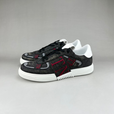 발렌티노 남/녀 Logo 블랙 스니커즈 - Valentino Unisex Black Sneakers - val0308x