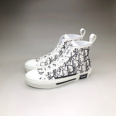 디올 남/녀 화이트 하이탑 스니커즈 - Dior Unisex White Sneakers - di39x