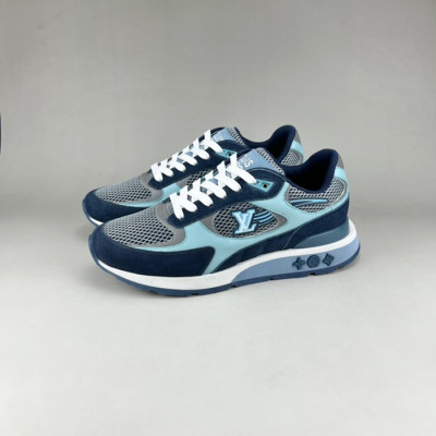 루이비통 남성 블루 스니커즈 - Louis vuitton Mens Blue Sneakers - lv160x