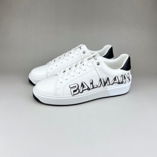 발망 남성 트렌디 화이트 스니커즈 - Balmain Mens White Sneakers - bam0195x