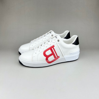 발망 남성 트렌디 화이트 스니커즈 - Balmain Mens White Sneakers - bam0196x