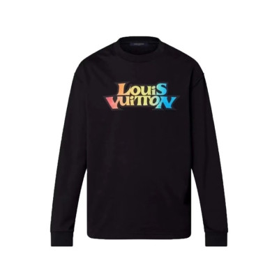 루이비통 남성 모던 블랙 맨투맨 - Louis vuitton Mens Black Tshirts - lv185x