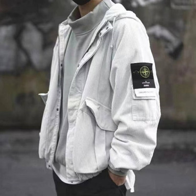 스톤아일랜드 남성 캐쥬얼 화이트 자켓 - Stone Island Mens White Jackets - sto542x