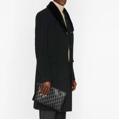 디올 남성 블랙 오블리크 클러치 - Dior Mens Black Oblique Clutch - di60x