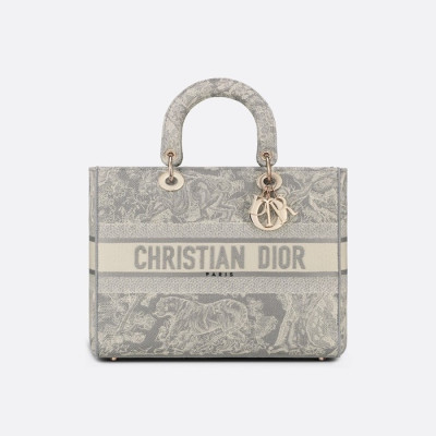 디올 여성 그레이 레이디백 - Dior Womens Gray Lady Bag - di92x