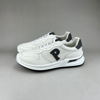 프라다 남성 화이트 스니커즈 - Prada Mens White Sneakers - pr35x
