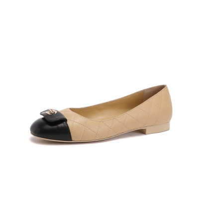 샤넬 여성 베이지 플랫 - Chanel Womens Beige Flat Shoes - ch31x