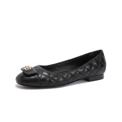 샤넬 여성 블랙 플랫 - Chanel Womens Black Flat Shoes - ch32x