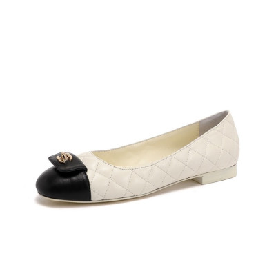 샤넬 여성 화이트 플랫 - Chanel Womens White Flat Shoes - ch33x