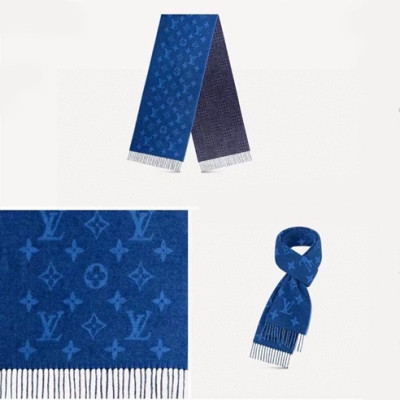 루이비통 남성 블루 머플러 - Louis vuitton Mens Blue Muffler - lv211x