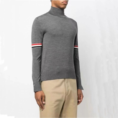 톰브라운 남성 그레이 터틀넥 니트 - ThomBrowne Mens Gray Knits - th16x