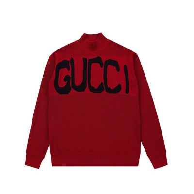 구찌 남성 레드 터틀넥 스웨터 - Gucci Mens Red Sweaters - Gu105x
