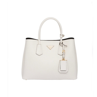 프라다 여성 화이트 토트백 - Prada Womens White Double Bag - pr184x