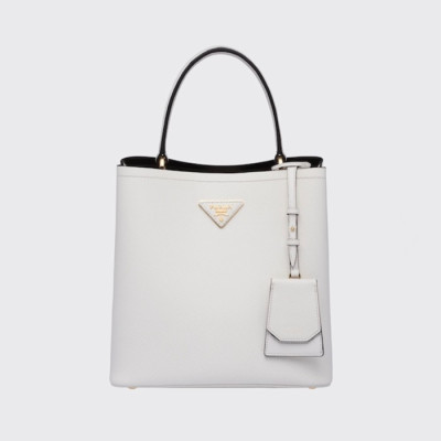 프라다 여성 화이트 버킷백 - Prada Womens White Bucket Bag - pr191x