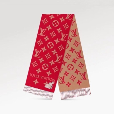 루이비통 남/녀 레드 머플러 - Louis vuitton Unisex Red Muffler - lv228x