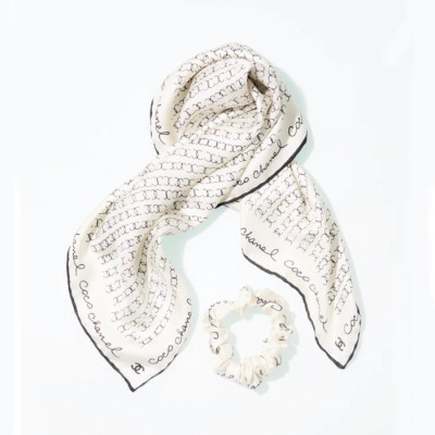 샤넬 여성 화이트 스카프 - Chanel Womens White Scarf - ch42x