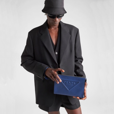 프라다 남성 블루 클러치백 - Prada Mens Blue Clutch Bag - pr258x