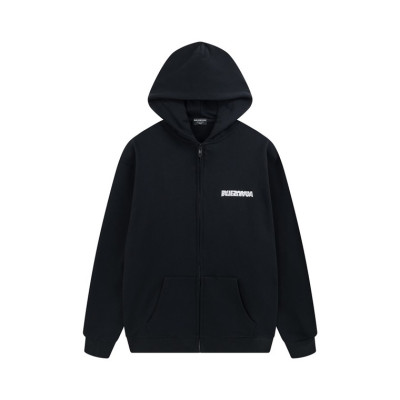 발렌시아가 남/녀 블랙 집업 후드티 - Balenciaga Unisex Black Hoodie - ba82x