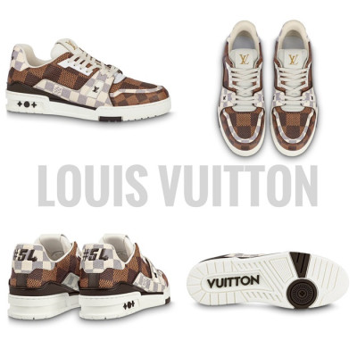 루이비통 남성 브라운 스니커즈 - Louis vuitton Mens Brown Sneakers - lv263x