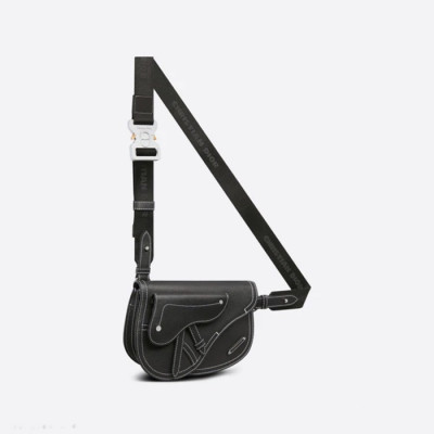 디올 남성 블랙 새들백 - Dior Men Black Saddle Bag - di192x