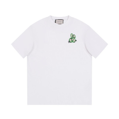 구찌 남/녀 화이트 크루넥 반팔티 - Gucci Unisex White Tshirts - gu149x