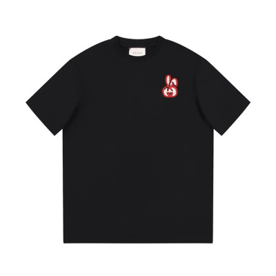 구찌 남/녀 블랙 크루넥 반팔티 - Gucci Unisex Black Tshirts - gu150x