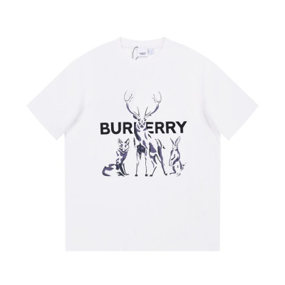 버버리 남성 화이트 크루넥 반팔티 - Burberry Mens White Tshirts - Bu67x