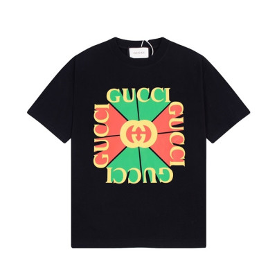 구찌 남/녀 블랙 크루넥 반팔티 - Gucci Unisex Black Tshirts - gu157x
