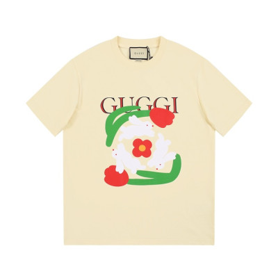구찌 남/녀 아이보리 크루넥 반팔티 - Gucci Unisex Ivory Tshirts - gu169x