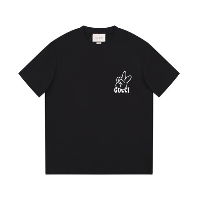 구찌 남/녀 블랙 크루넥 반팔티 - Gucci Unisex Black Tshirts - gu170x