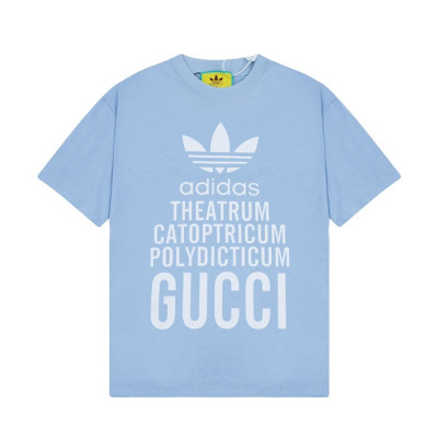 구찌 남/녀 블루 크루넥 반팔티 - Gucci Unisex Blue Short sleeved T-shirts - gu178x