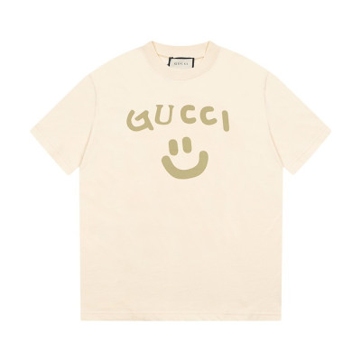 구찌 남/녀 아이보리 크루넥 반팔티 - Gucci Unisex Ivory Short sleeved T-shirts - gu182x