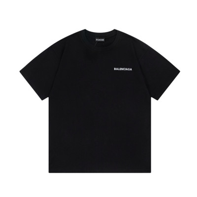 발렌시아가 남성 크루넥 블랙 반팔티 - Balenciaga Mens Black Short sleeved T-shirts - ba129x