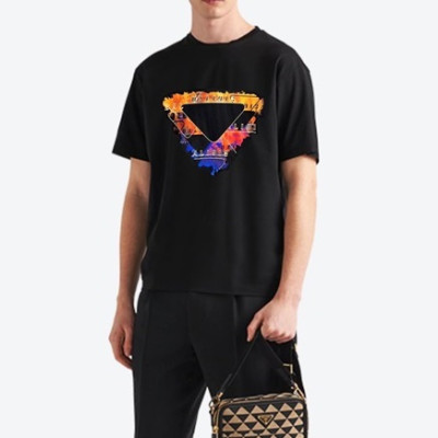 프라다 남성 크루넥 블랙 반팔티 - Prada Mens Black Tshirts - pr278x