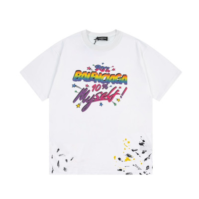 발렌시아가 남성 크루넥 화이트 반팔티 - Balenciaga Mens White Short sleeved T-shirts - ba132x