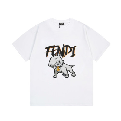 펜디 남성 화이트 크루넥 반팔티 - Fendi Mens White Short sleeved T-shirts - fe30x