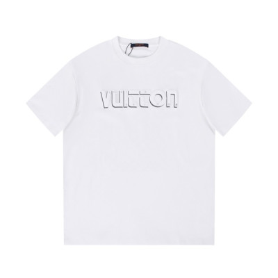 루이비통 남성 화이트 크루넥 반팔티 - Louis vuitton Mens White Short sleeved T-shirts - lv359x