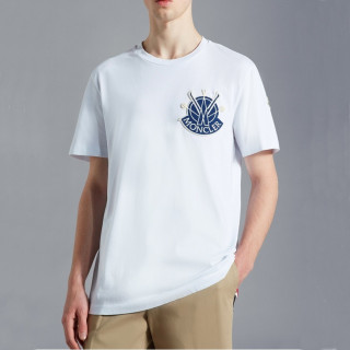 몽클레어 남성 화이트 크루넥 반팔티 - Moncler Mens White Tshirts - mo75x