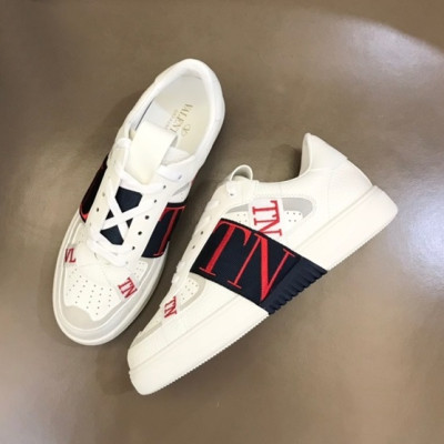 발렌티노 남성 Logo 화이트 스니커즈 - Valentino Mens White Sneakers - val389x